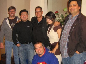 After Dinner with Bob Layton. From Left: Shawn Ormes, me, Bob Layton, Brad Milyo (kneeling), Sorah Suhng, & Frank Rincon.